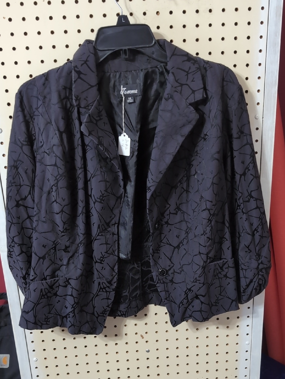 JEM Black Pattern-Texture Women's Blazer
